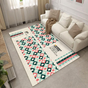 Modern Love Pattern Printed Area Rugs for Living Room Dining Room Bedroom Hall