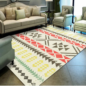 Yellow Moroccan Minimalist Pattern Printed Area Rugs for Living Room Dining Room Bedroom Hall