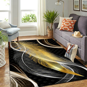10 Feathers Patterned Modern Area Rugs Polyester Carpets for Dining Room Office Bedroom Living Room Hall