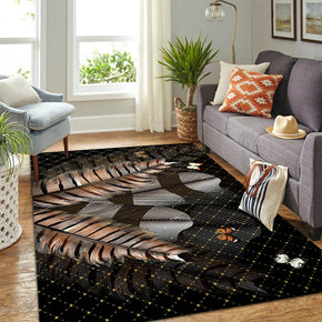 12 Feathers Patterned Modern Area Rugs Polyester Carpets for Dining Room Office Bedroom Living Room Hall