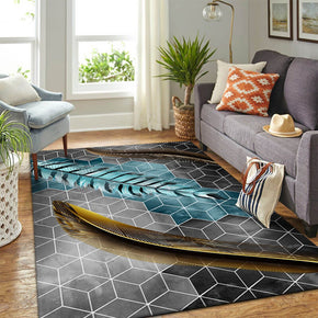 13 Feathers Patterned Modern Area Rugs Polyester Carpets for Dining Room Office Bedroom Living Room Hall