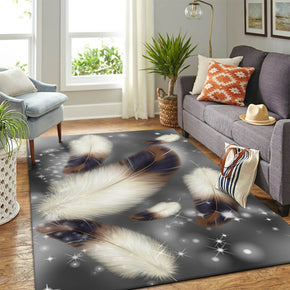 14 Feathers Patterned Modern Area Rugs Polyester Carpets for Dining Room Office Bedroom Living Room Hall