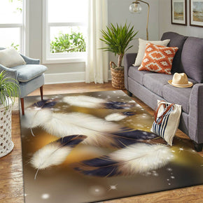 16 Feathers Patterned Modern Area Rugs Polyester Carpets for Dining Room Office Bedroom Living Room Hall
