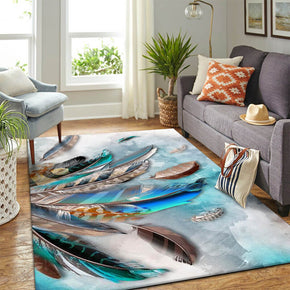 17 Feathers Patterned Modern Area Rugs Polyester Carpets for Dining Room Office Bedroom Living Room Hall