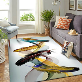 20 Feathers Patterned Modern Area Rugs Polyester Carpets for Dining Room Office Bedroom Living Room Hall