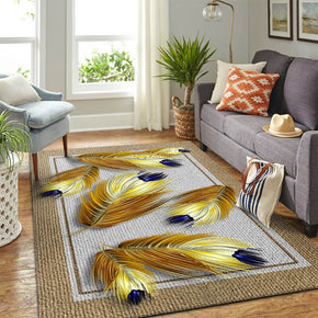 21 Feathers Patterned Modern Area Rugs Polyester Carpets for Dining Room Office Bedroom Living Room Hall