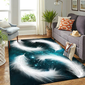22 Feathers Patterned Modern Area Rugs Polyester Carpets for Dining Room Office Bedroom Living Room Hall