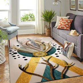 25 Feathers Patterned Modern Area Rugs Polyester Carpets for Dining Room Office Bedroom Living Room Hall