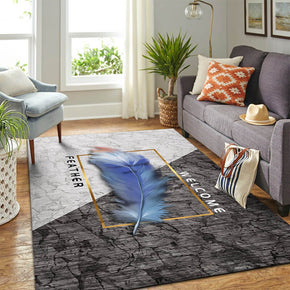 28 Feathers Patterned Modern Area Rugs Polyester Carpets for Dining Room Office Bedroom Living Room Hall