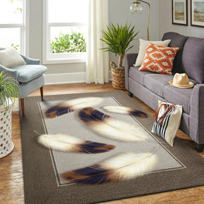 29 Feathers Patterned Modern Area Rugs Polyester Carpets for Dining Room Office Bedroom Living Room Hall