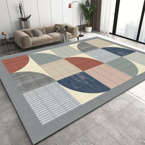 Colorful Fan Geometric Pattern Modern Area Rugs Polyester Carpets for Dining Room Office Bedroom Living Room Hall
