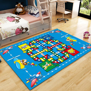 Cartoon Flying Chess Pattern Modern Area Rugs Polyester Carpets for Bedroom Nursery Kids Room 02