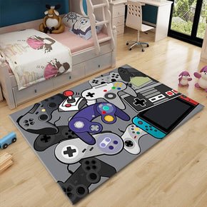 Game Console Handle Pattern Modern Area Rugs Polyester Carpets for Bedroom Nursery Kids Room 03