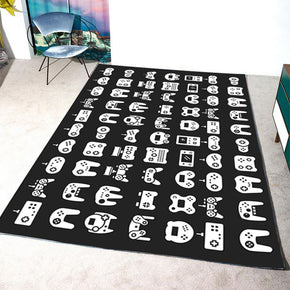 Game Console Handle Pattern Modern Area Rugs Polyester Carpets for Bedroom Nursery Kids Room 09