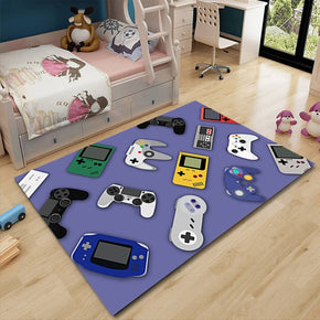 Game Console Handle Pattern Modern Area Rugs Polyester Carpets for Bedroom Nursery Kids Room 13
