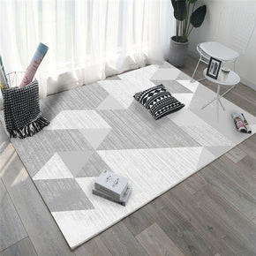 Geometric Gray Printed Area Carpets for Living Room Dining Room Bedroom