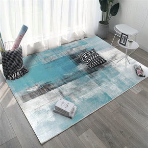 Abstract Blue Pattern Printed Area Carpets for Living Room Dining Room Bedroom