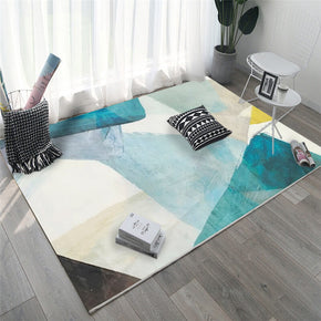 Modern Blue Pattern Printed Area Carpets for Living Room Dining Room Bedroom