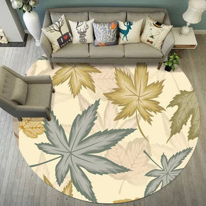 Brown Leaves Pattern Carpet Floor Mat for Living Room Dining Room Kids room