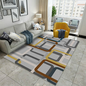 Colorful Superimposed Square Pattern Geometric Modern Simplicity Rugs for Living Room Dining Room Bedroom Hall