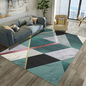 Green Splicing Geometric Pattern Modern Simplicity Rugs for Living Room Dining Room Bedroom Hall