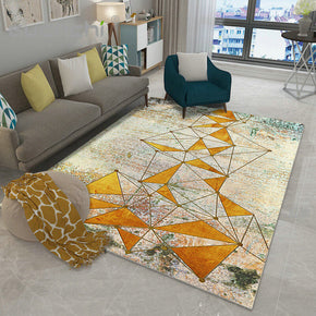 Yellow Triangles Geometric Pattern Modern Simplicity Rugs for Living Room Dining Room Bedroom Hall