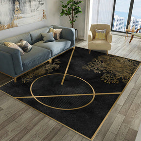 Black Light Luxury Geometric Pattern Modern Simplicity Rugs for Living Room Dining Room Bedroom Hall