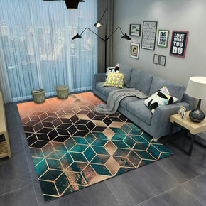Gradient Color Cubes Geometric Pattern Modern Simplicity Rugs for Living Room Dining Room Bedroom Hall