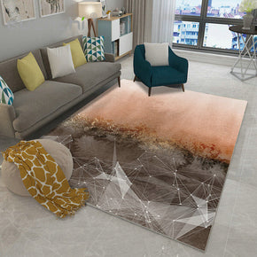 White Line Geometric Pattern Modern Simplicity Rugs for Living Room Dining Room Bedroom Hall