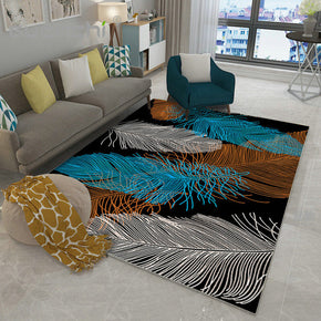 Tricolor Feathers Pattern Modern Simplicity Rugs for Living Room Dining Room Bedroom Hall
