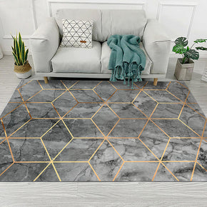 Grey Cubes Pattern Modern Geometric Simplicity Rugs for Living Room Dining Room Bedroom Hall