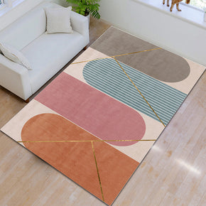Four-color Oval Stripes Pattern Modern Simplicity Rugs for Living Room Dining Room Bedroom Hall