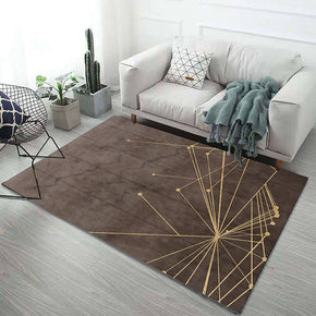 Radial Lines Pattern Brown Modern Simplicity Rugs for Living Room Dining Room Bedroom Hall