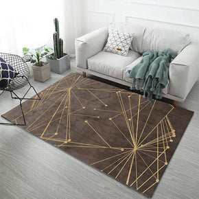 Radioactive Lines Pattern Brown Modern Simplicity Rugs for Living Room Dining Room Bedroom Hall