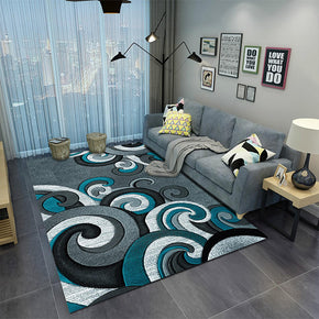 Blue-gray Waves Pattern Modern Simplicity Rugs for Living Room Dining Room Bedroom Hall