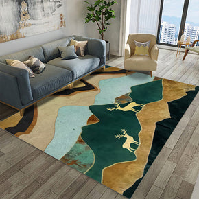 Four-color Geometric Peaks Pattern Modern Simplicity Rugs for Living Room Dining Room Bedroom Hall