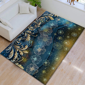 Blue Pastoral Print Pattern Modern Simplicity Rugs for Living Room Dining Room Bedroom Hall
