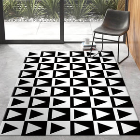 02 Creative Three-dimensional Black and White Grid Pattern Modern Geometric Rugs for Living Room Dining Room Bedroom Hall