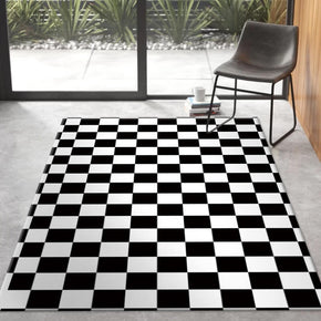 10 Creative Three-dimensional Black and White Grid Pattern Modern Geometric Rugs for Living Room Dining Room Bedroom Hall