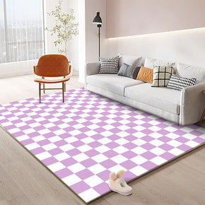 Purple Lattice Pattern Modern Geometric Rugs for Living Room Dining Room Bedroom Hall
