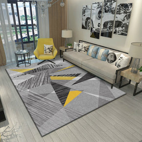 Grey Geometric Pattern Area Rugs for Living Room Dining Room Bedroom Hall