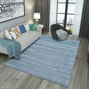 Blue Striped Pattern Area Rugs for Living Room Dining Room Bedroom Hall