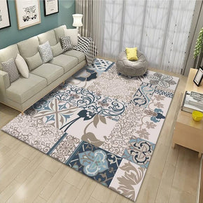 Brown Modern Leaves Pattern Area Rugs for Living Room Dining Room Bedroom Hall