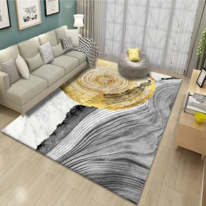 Golden Ring Pattern Area Rugs for Living Room Dining Room Bedroom Hall