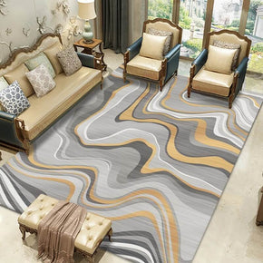 Striped Curve Pattern Area Rugs for Living Room Dining Room Bedroom Hall