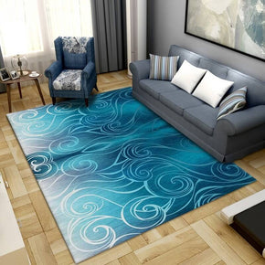 Blue Modern Pattern Area Rugs for Living Room Dining Room Bedroom Hall