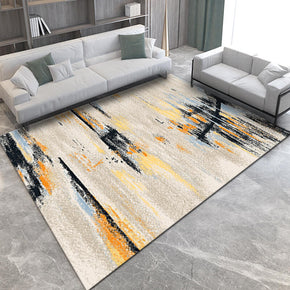 Beige Abstract Lines Pattern Modern Rugs for Living Room Dining Room Bedroom Hall