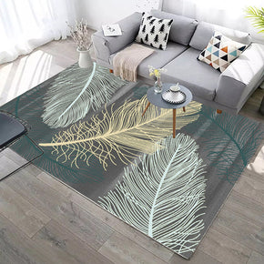 Three-color Feathers Pattern Grey Modern Simple Rugs for Living Room Dining Room Bedroom
