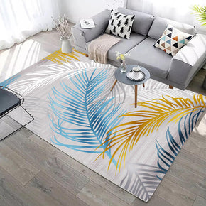 Tricolor Leaves Pattern Modern Simple Rugs for Living Room Dining Room Bedroom