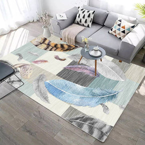 Multi-color Feathers Pattern Modern Simple Rugs for Living Room Dining Room Bedroom